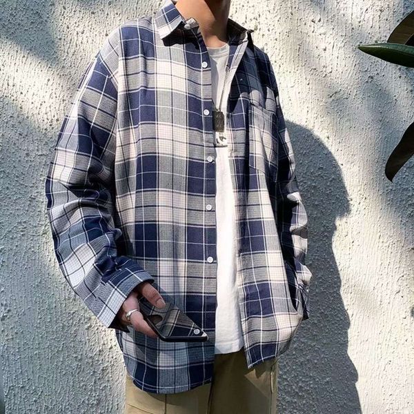 men's casual shirts shirt long sleeve men's spring autumn korean fashion casual blue plaid 7tml eegh, White;black
men's casual shirts shirt long sleeve men's spring autumn korean fashion casual blue plaid 7tml eegh, White;black