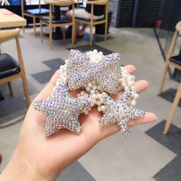 korean fashion exquisite full rhinestones star bow imitation pearl rubber band hair rope temperament women girl hair accessories, Slivery;white
korean fashion exquisite full rhinestones star bow imitation pearl rubber band hair rope temperament women girl hair accessories, Slivery;white