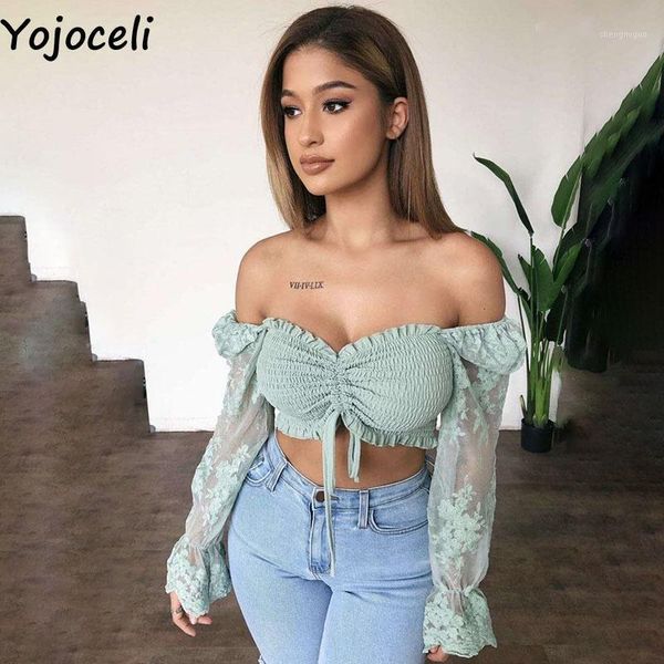 yojoceli lace embroidery off shoulder blouse ruffle pleated short women autumn basic floral print casual women's blouses & shirts, White
yojoceli lace embroidery off shoulder blouse ruffle pleated short women autumn basic floral print casual women's blouses & shirts, White