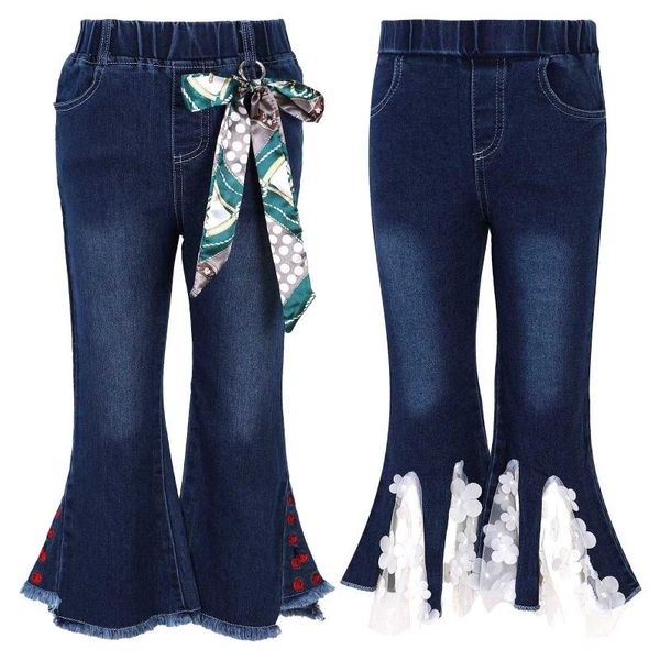 jeans spring toddler kids girls denim flare pants lace flower teens elastic korean children bell-bottomed long trousers, Blue
jeans spring toddler kids girls denim flare pants lace flower teens elastic korean children bell-bottomed long trousers, Blue