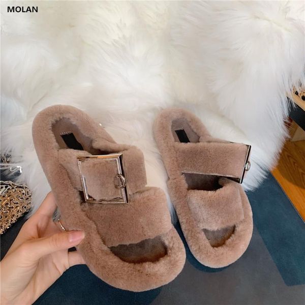slippers molan brand designers 2021 winter korean fashion luxury real hair metal buckle flat fur slides slip on loafers mules, Black
slippers molan brand designers 2021 winter korean fashion luxury real hair metal buckle flat fur slides slip on loafers mules, Black