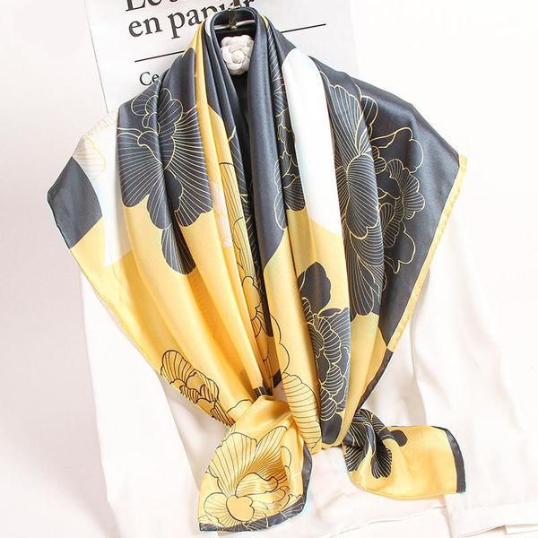 108x108cm natural silk square scarf for women print bufanda mujer real headscarf pure bandana 2021 foulard femme scarves, Blue;gray
108x108cm natural silk square scarf for women print bufanda mujer real headscarf pure bandana 2021 foulard femme scarves, Blue;gray