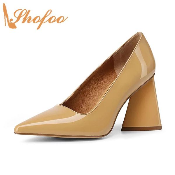 dress shoes triangular heels 8.5cm basic women's pumps pointed toe camel soft patent leather ladies slip-on large size 15 16 shofoo, Black
dress shoes triangular heels 8.5cm basic women's pumps pointed toe camel soft patent leather ladies slip-on large size 15 16 shofoo, Black
