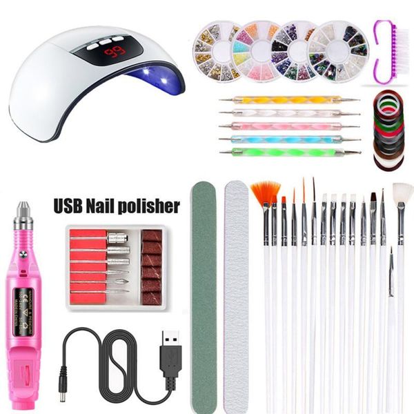 39pcs/set 54w usb smart sensor nail lamp professional polishing machine lines sticker point drill painted pens tslm1 art kits
39pcs/set 54w usb smart sensor nail lamp professional polishing machine lines sticker point drill painted pens tslm1 art kits