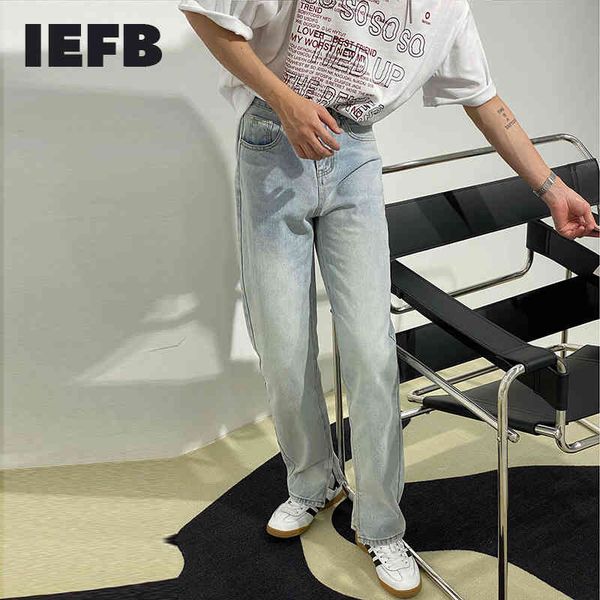 iefb summer korean split jeans men's high waist white wash loose straight casual denim pants vintage streetwear trousers 9y6927 210524, Blue
iefb summer korean split jeans men's high waist white wash loose straight casual denim pants vintage streetwear trousers 9y6927 210524, Blue