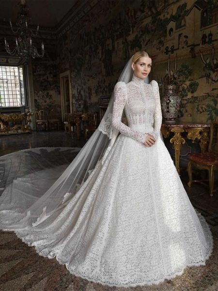 other wedding dresses luxury lace muslim gowns high neck puffy long sleeves ball gown with train custom made bridal, White
other wedding dresses luxury lace muslim gowns high neck puffy long sleeves ball gown with train custom made bridal, White