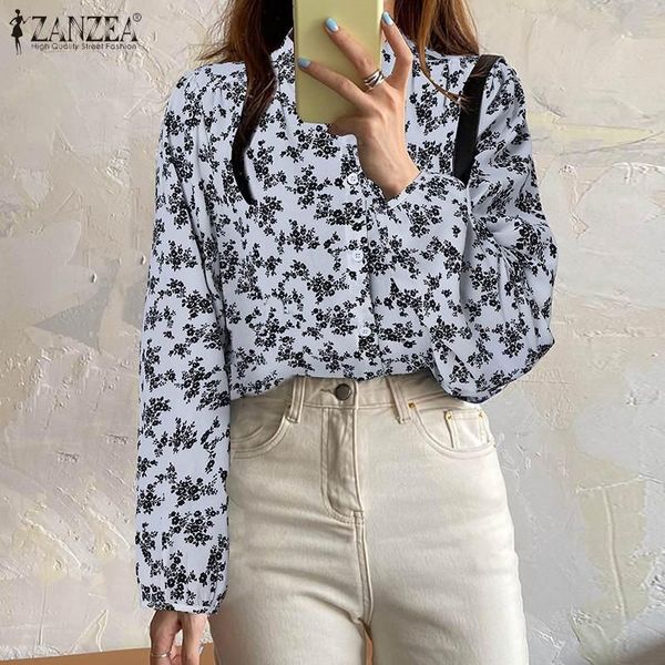 women's blouses & shirts 5xl zanzea elegant women blouse 2021 autumn ol floral print casual female puff sleeve o-neck loose button up o, White
women's blouses & shirts 5xl zanzea elegant women blouse 2021 autumn ol floral print casual female puff sleeve o-neck loose button up o, White