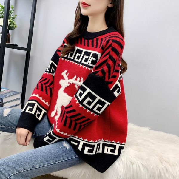 sweaters women and pullovers vintage knit jumpers cartoon pull black red winter sweater ladies casual sweaters, White;black
sweaters women and pullovers vintage knit jumpers cartoon pull black red winter sweater ladies casual sweaters, White;black
