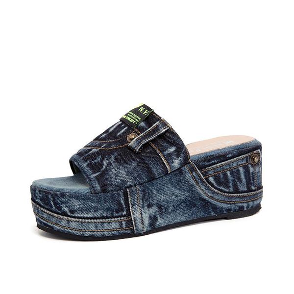 slippers womens denim jeans peep toe platform slides mules wedge high heel shoes summer fashion 2022, Black
slippers womens denim jeans peep toe platform slides mules wedge high heel shoes summer fashion 2022, Black