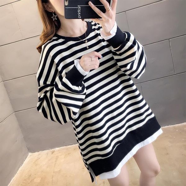 women's hoodies & sweatshirts women vintage oversize harajuku students simple all-match causal trendy chic striped long sleeve o-neck, Black
women's hoodies & sweatshirts women vintage oversize harajuku students simple all-match causal trendy chic striped long sleeve o-neck, Black