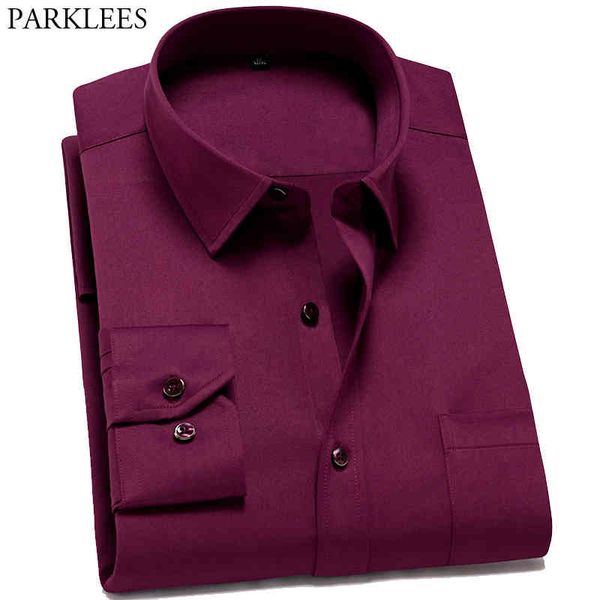 mens bamboo fiber dress shirts solid color elastic slim fit red shirt men soft formal business non iron chemise homme camisas 210524, White;black
mens bamboo fiber dress shirts solid color elastic slim fit red shirt men soft formal business non iron chemise homme camisas 210524, White;black