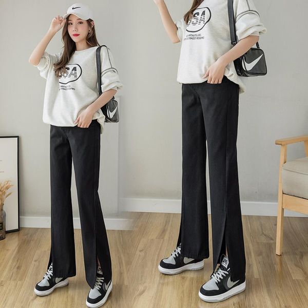 6801# spring autumn black denim maternity long jeans adjustable belly wide leg loose splits pants for pregnant women pregnancy bottoms, White
6801# spring autumn black denim maternity long jeans adjustable belly wide leg loose splits pants for pregnant women pregnancy bottoms, White
