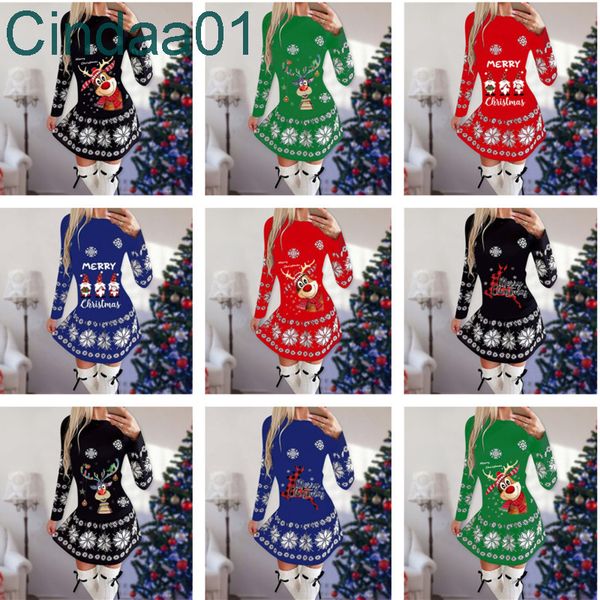 women dress designer new christmas pattern printed round neck long sleeve dress in autumn and winter skirt 12 colours, Black;gray
women dress designer new christmas pattern printed round neck long sleeve dress in autumn and winter skirt 12 colours, Black;gray