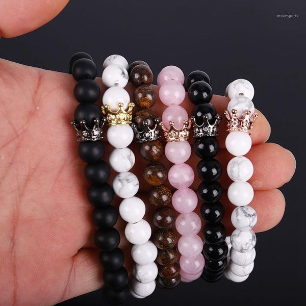 charm bracelets charms couple natural stone bracelet trendy crown 8mm lovers alloy beads for women men1, Golden;silver
charm bracelets charms couple natural stone bracelet trendy crown 8mm lovers alloy beads for women men1, Golden;silver