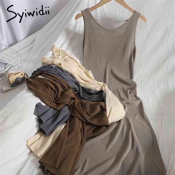 fashion backless high waist knitted tank dresses women sleeveless a-line solid blue clothes summer korean 210607, Black;gray
fashion backless high waist knitted tank dresses women sleeveless a-line solid blue clothes summer korean 210607, Black;gray