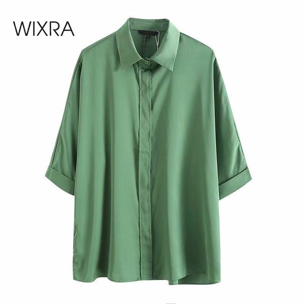 women's blouses & shirts wixra womens turn down collar single breasted poplin blouse short sleeve solid fashion ladies casual loose, White
women's blouses & shirts wixra womens turn down collar single breasted poplin blouse short sleeve solid fashion ladies casual loose, White