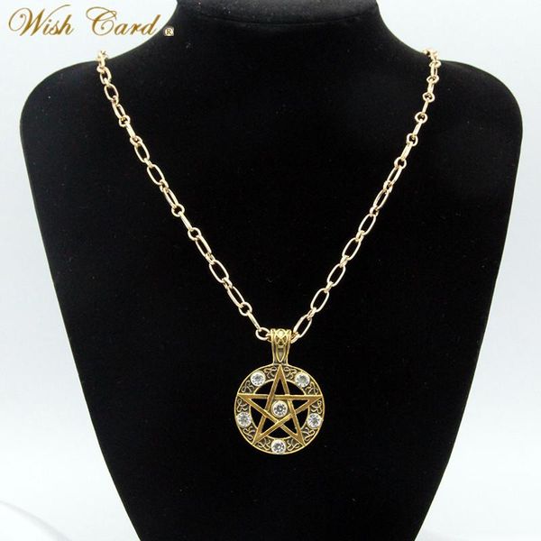 pendant necklaces wish card sky power pentacle necklace classic color alloy crystal thick chain hip hop rock jewelry, Silver
pendant necklaces wish card sky power pentacle necklace classic color alloy crystal thick chain hip hop rock jewelry, Silver