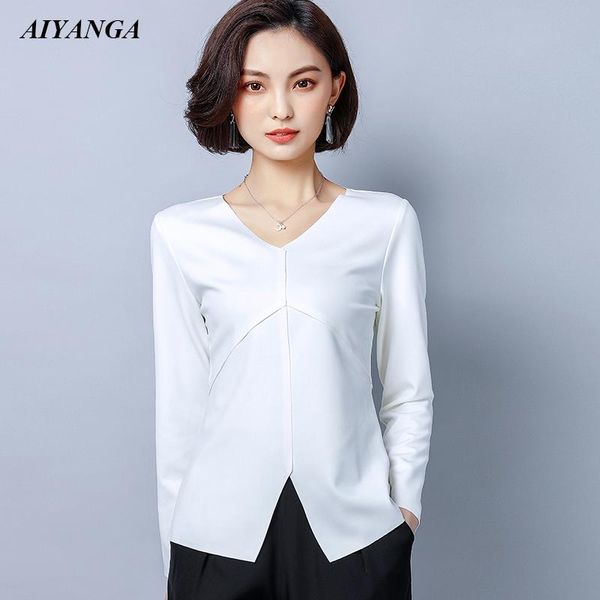 women's blouses & shirts plus size 2021 ol women white spring autumn long sleeve female v neck slim blouse solid color office lady
women's blouses & shirts plus size 2021 ol women white spring autumn long sleeve female v neck slim blouse solid color office lady
