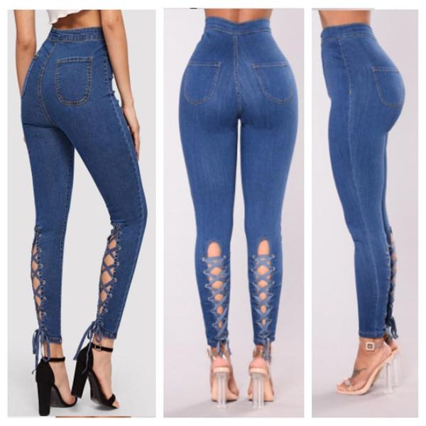 solid casual jeans women high waist skinny pencil denim pants lace-up stretch fashion women's, Blue
solid casual jeans women high waist skinny pencil denim pants lace-up stretch fashion women's, Blue