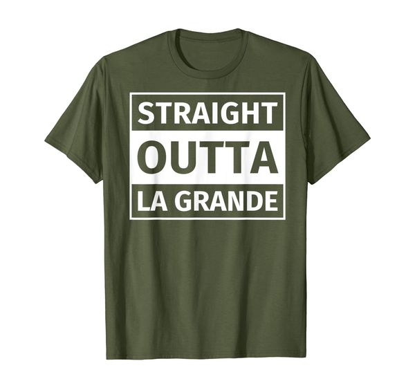 straight outta la grande t-shirt, White;black