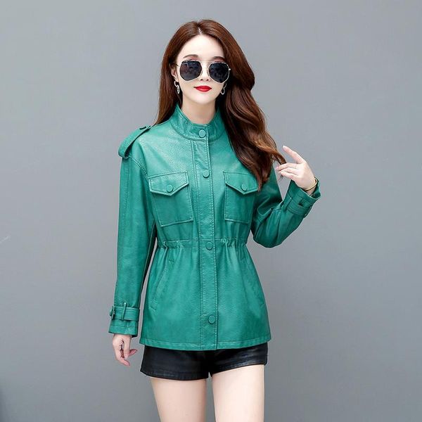 women's leather & faux fashion large size jacket 2021 autumn coat women female slim lady clothing outerwear, Black
women's leather & faux fashion large size jacket 2021 autumn coat women female slim lady clothing outerwear, Black