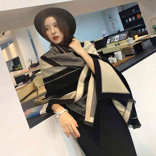 scarves large v shaped shawl warm and thickened double sided imitation cashmere scarf womens korean version office air conditioning bib, Blue;gray
scarves large v shaped shawl warm and thickened double sided imitation cashmere scarf womens korean version office air conditioning bib, Blue;gray