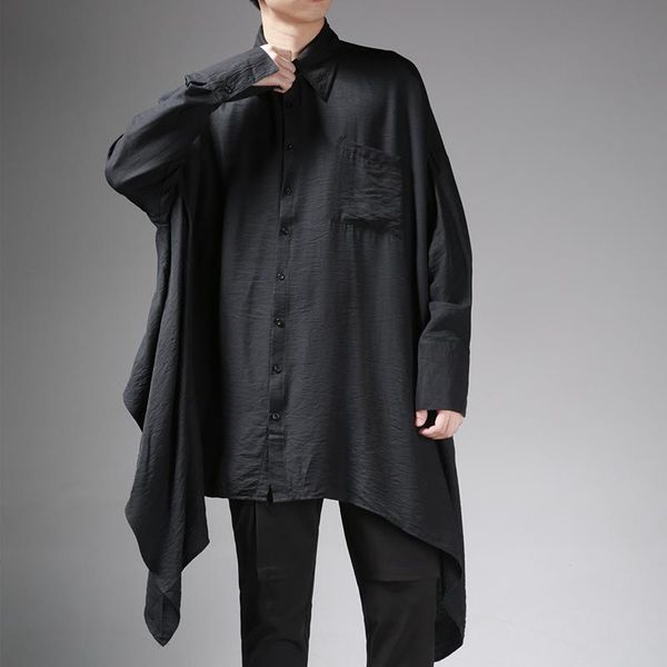men's casual shirts long-sleeve shirt spring lapel solid color side hanging irregular asymmetric fashion loose design Â, White;black
men's casual shirts long-sleeve shirt spring lapel solid color side hanging irregular asymmetric fashion loose design Â, White;black