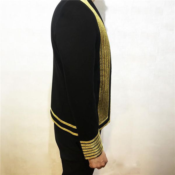 men's suits & blazers style gold stripe korean slim suit for men's walk show fashion nightclub blazer performance clothing stylist, White;black
men's suits & blazers style gold stripe korean slim suit for men's walk show fashion nightclub blazer performance clothing stylist, White;black