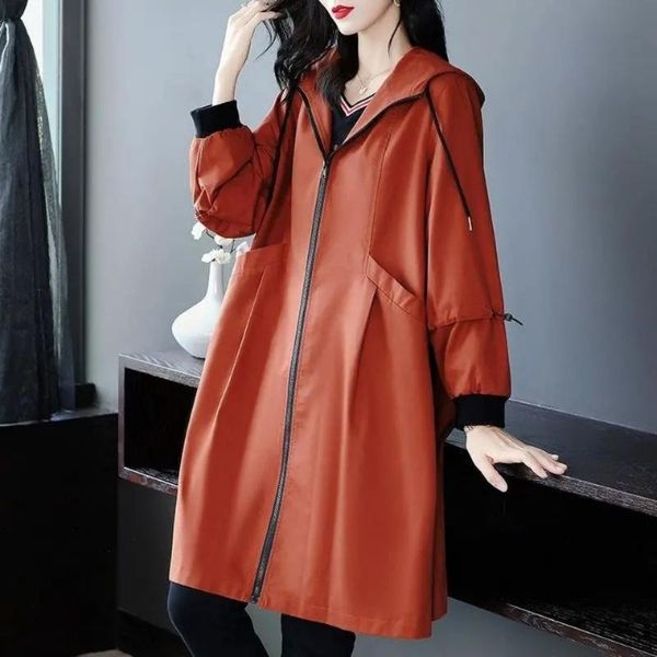 women's trench coats loose women hooded long-sleeved black casual all match female outwear jackets, Tan;black
women's trench coats loose women hooded long-sleeved black casual all match female outwear jackets, Tan;black