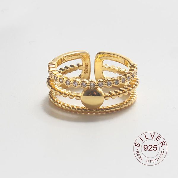 cluster rings 925 sterling silver 3 layers dot zircon gold color opening handmade ring fashion fine jewelry, Golden;silver
cluster rings 925 sterling silver 3 layers dot zircon gold color opening handmade ring fashion fine jewelry, Golden;silver