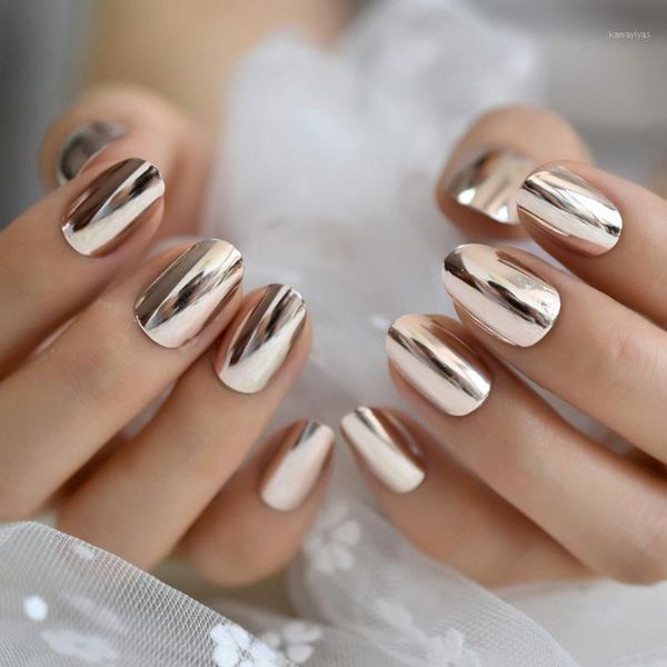 reflective mirror champagne pink metal plating press on false acrylic nail tips metallic round wear fake nails1, Red;gold
reflective mirror champagne pink metal plating press on false acrylic nail tips metallic round wear fake nails1, Red;gold
