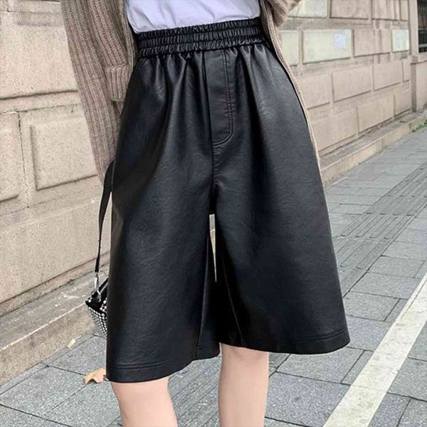 pu leather long knee length women shorts loose bicycle bermuda harajuku black streetwear mujer, White;black
pu leather long knee length women shorts loose bicycle bermuda harajuku black streetwear mujer, White;black