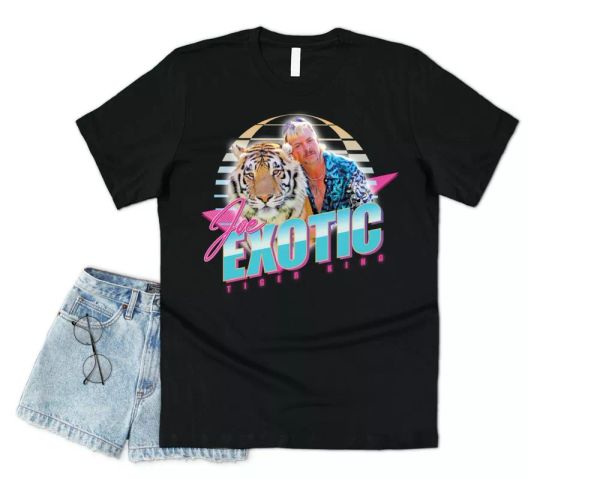tiger king 80's t-shirt funny retro tv series vintage cat rescue exotic, White;black
tiger king 80's t-shirt funny retro tv series vintage cat rescue exotic, White;black