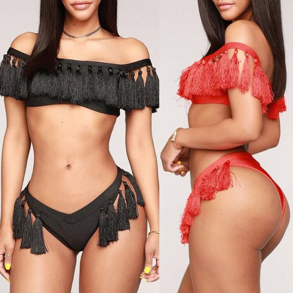 bras sets tassels women bikini set swimwear swimsuit summer beach bathing suit 2021 push up padded bra clothes, Red;black
bras sets tassels women bikini set swimwear swimsuit summer beach bathing suit 2021 push up padded bra clothes, Red;black