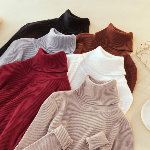 women's sweaters womens 2021 winter pullovers turtleneck long sleeve solid knitted women slim sueter mujer invierno pz613, White;black
women's sweaters womens 2021 winter pullovers turtleneck long sleeve solid knitted women slim sueter mujer invierno pz613, White;black