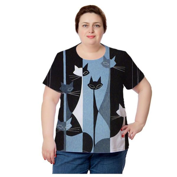 plus size t-shirt 5xl 6xl women geometric cartoon cat t shirt 2021 summer short sleeve casual streetwear fashion clothes, Black
plus size t-shirt 5xl 6xl women geometric cartoon cat t shirt 2021 summer short sleeve casual streetwear fashion clothes, Black