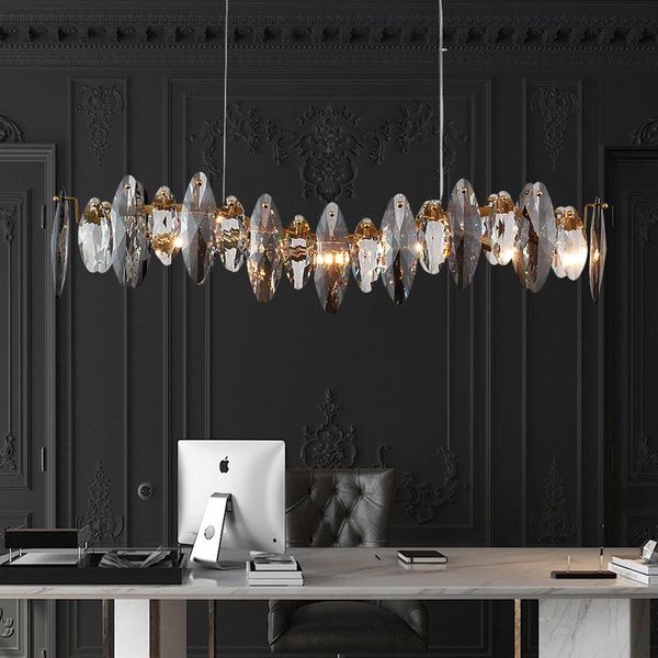 pendant lamps wave design modern crystal light chandelier for dining room luxury smoky gray cristal brief kitchen island hang
pendant lamps wave design modern crystal light chandelier for dining room luxury smoky gray cristal brief kitchen island hang