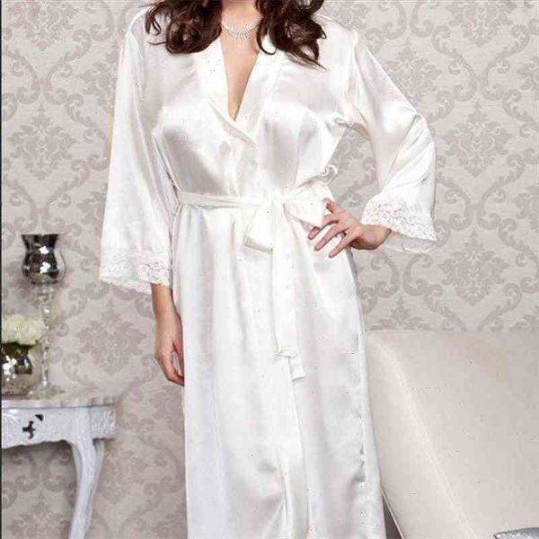 womens faux satin lace silk long robes fashion nightdress sleep dresses female belt without solid color, Black;gray
womens faux satin lace silk long robes fashion nightdress sleep dresses female belt without solid color, Black;gray