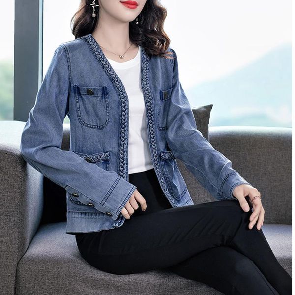 women's jackets 2021 casual women outerwear v-neck autumn spring denim jeans s-xl full sleeve pockets single breasted, Black;brown
women's jackets 2021 casual women outerwear v-neck autumn spring denim jeans s-xl full sleeve pockets single breasted, Black;brown