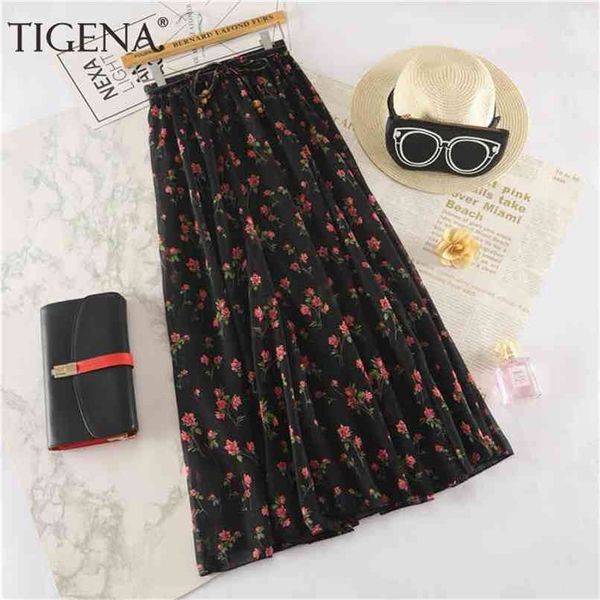 tigena floral print long maxi skirt women fashion summer high waist pleated female boho holiday chiffon sun 210619, Black
tigena floral print long maxi skirt women fashion summer high waist pleated female boho holiday chiffon sun 210619, Black