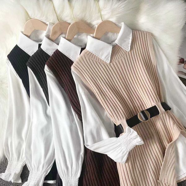 lantern sleeve long shirt women knitted vest 2 two piece set 2021 spring autumn womens shirts sets sleeveless sweater -xin, White;black
lantern sleeve long shirt women knitted vest 2 two piece set 2021 spring autumn womens shirts sets sleeveless sweater -xin, White;black