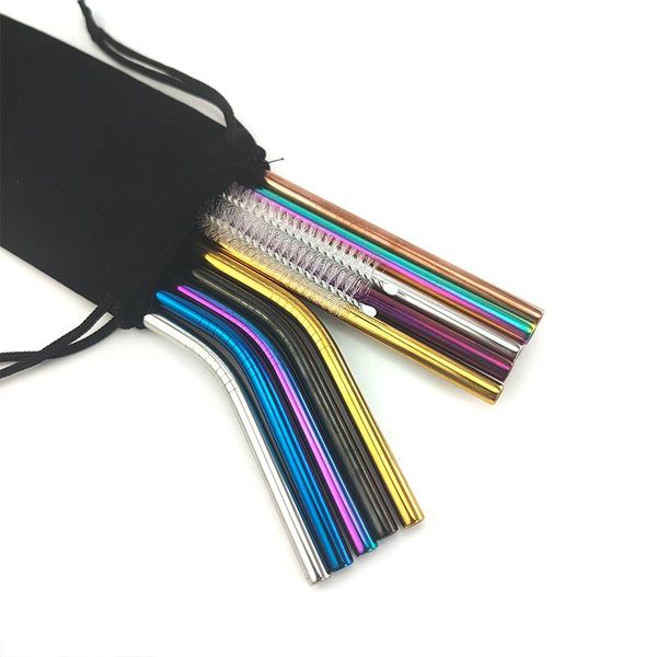 drinking straws colorful reusable straw 304 stainless steel metal with cleaner brush for mugs 20/30oz
drinking straws colorful reusable straw 304 stainless steel metal with cleaner brush for mugs 20/30oz