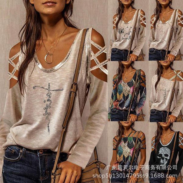 mandylandy women hollow out loose shirt lady elegant long sleeve o neck off shoulder blouse t-shirt women's, White
mandylandy women hollow out loose shirt lady elegant long sleeve o neck off shoulder blouse t-shirt women's, White