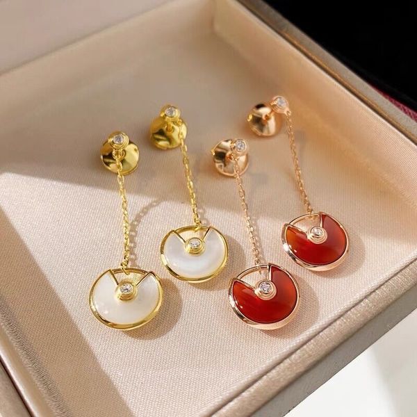studs earrings kajia talisman 925 silver plated 18k rose gold white fritillaria red agate peace charm, Golden;silver
studs earrings kajia talisman 925 silver plated 18k rose gold white fritillaria red agate peace charm, Golden;silver