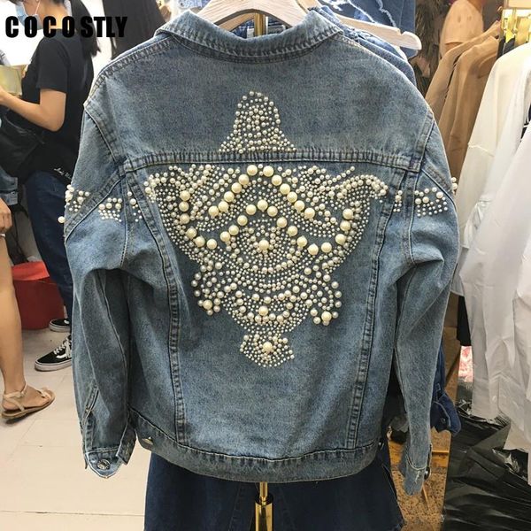 women's jackets vintage women jean jacket pearls beading 2021 spring long sleeve pockets denim loose outerwear female, Black;brown
women's jackets vintage women jean jacket pearls beading 2021 spring long sleeve pockets denim loose outerwear female, Black;brown