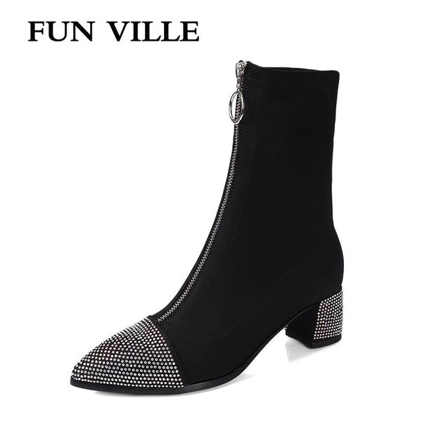 boots fun ville autumn winter 2021 style women ankle stretch fabric high heels ladies shoes pointed toe, Black
boots fun ville autumn winter 2021 style women ankle stretch fabric high heels ladies shoes pointed toe, Black