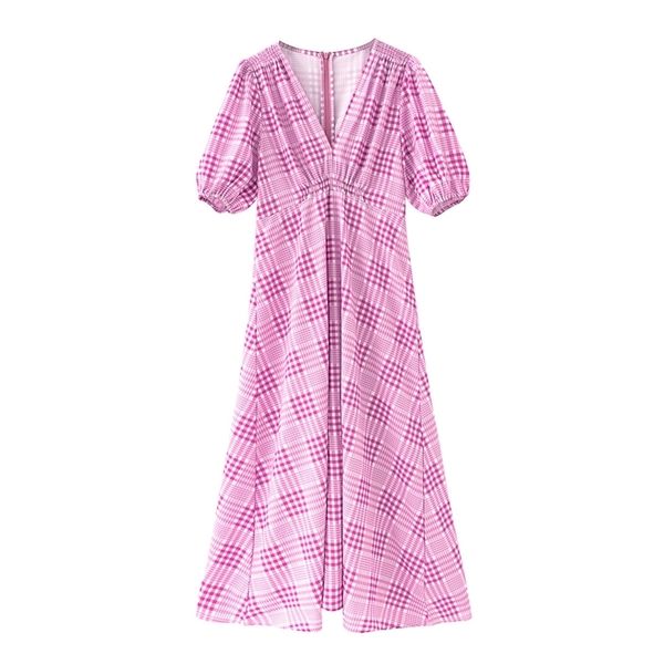 women summer dress casual plaid printed v-neck short sleeve a-line long pink high waist pleated long 210524, Black;gray
women summer dress casual plaid printed v-neck short sleeve a-line long pink high waist pleated long 210524, Black;gray