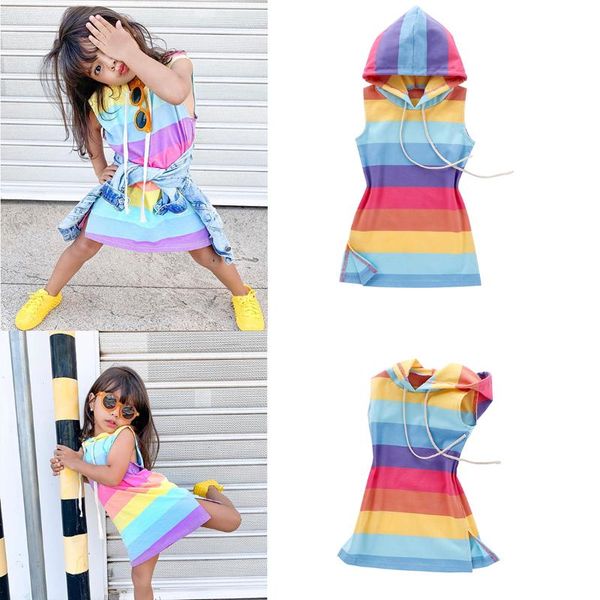 girl's dresses sweet kids baby girl summer dress clothes rainbow striped sleeveless hooded outfit sunsuit 1-7y, Red;yellow
girl's dresses sweet kids baby girl summer dress clothes rainbow striped sleeveless hooded outfit sunsuit 1-7y, Red;yellow