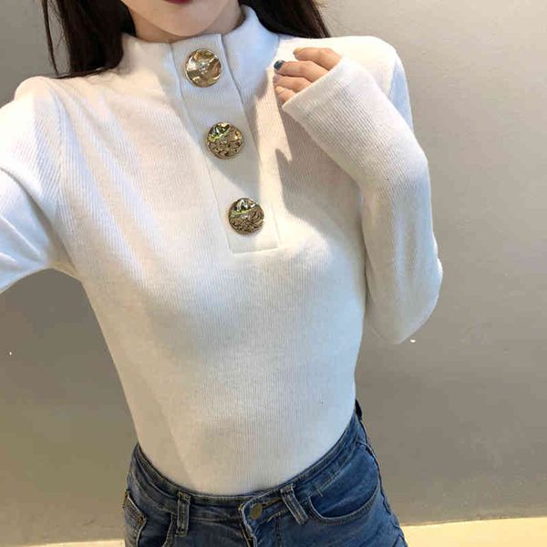women's sweaters shintimes autumn turtleneck womens korean button pullovers long sleeve knitted clothing ye7q, White;black
women's sweaters shintimes autumn turtleneck womens korean button pullovers long sleeve knitted clothing ye7q, White;black