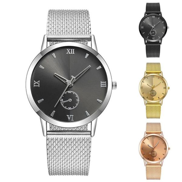 men women watch round sub dial mesh band roman numerals analog quartz wrist zegarek meski reloj hombre wristwatches, Slivery;brown
men women watch round sub dial mesh band roman numerals analog quartz wrist zegarek meski reloj hombre wristwatches, Slivery;brown